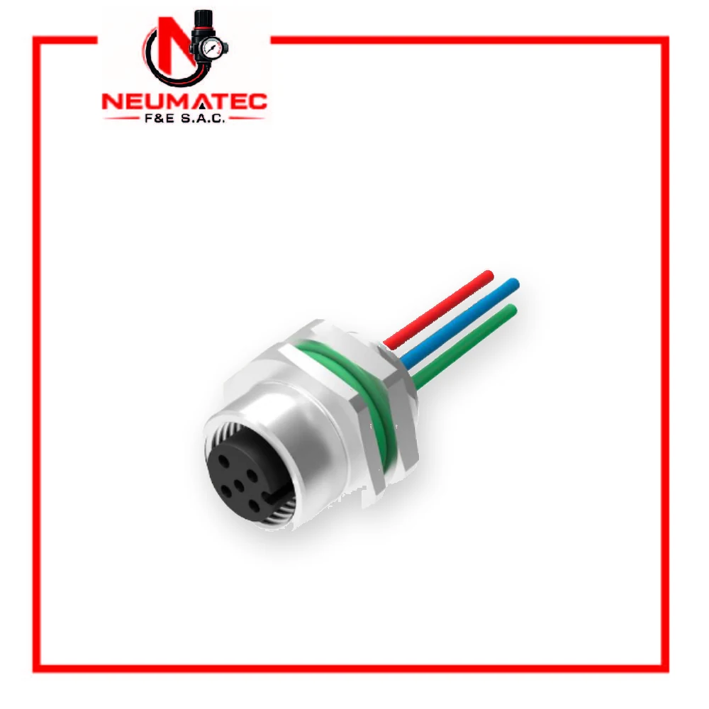 Conector M12 Hembra SD-M12A-05P-FF-SH8B50 Empotrado