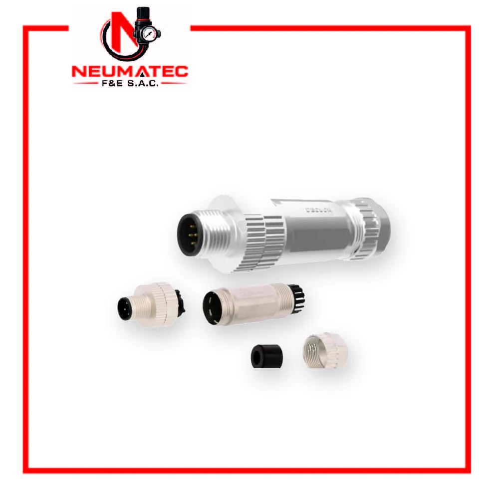 Conector M12 Macho PBSH-M12B-05P-MM-SL7002 Blindado