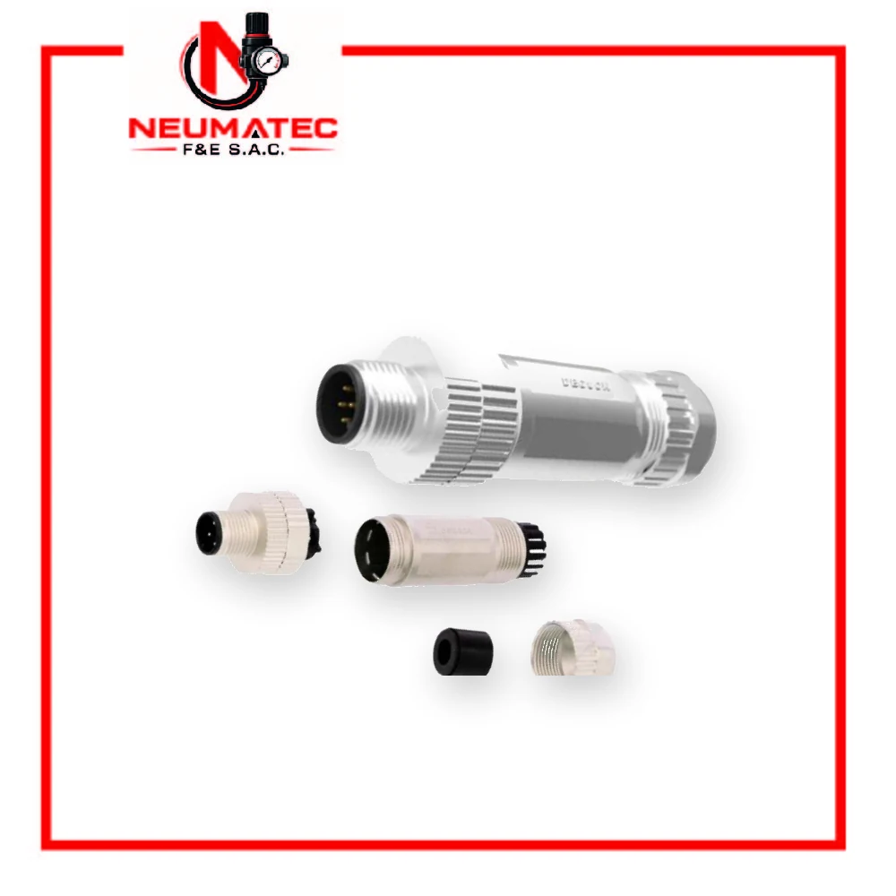 Conector M12 Macho PBSH-M12D-04P-FF-SL7001 Blindado